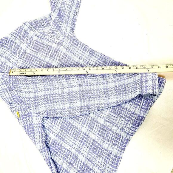 NEW Urban Outfitters Shacket S Purple Blue Woven Knit Oversized Button-Front Top - Picture 13 of 13